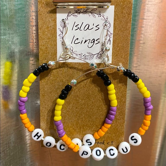 Beaded Hoop Earrings - large - Picture 1 of 1